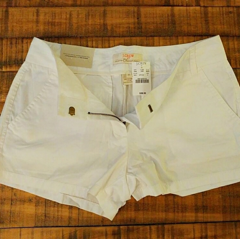 White J. Crew NEW Chino Shorts